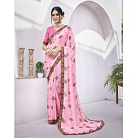 Yashika Womens Georgette Saree Printed Saree With Unstitched Blouse Material Suitable For All Indian Occasions and Festivals