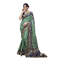 Yashika Womens Magludi Silk Saree Printed Saree With Unstitched Blouse Material Suitable For All Indian Occasions and Festival