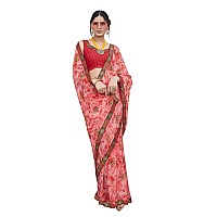 Yashika Womens Georgette Saree Printed Saree With Unstitched Blouse Material Suitable For All Indian Occasions and Festivals