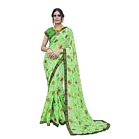 Yashika Womens Georgette Saree Printed Saree With Unstitched Blouse Material Suitable For All Indian Occasions and Festivals