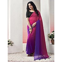 Satrani Womens Georgette Dyed Padding Ready To Wear Saree with Unstitched Blouse Piece 4RS105NPink Purple Violet6