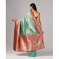 Leriya Fashion Saree for Women Golden Saree for Women Cotton Silk Saree for Women Light Green