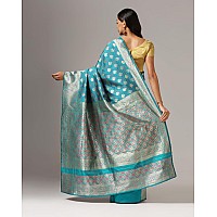 Leriya Fashion Saree for Women Golden Saree for Women Cotton Silk Saree for Women Blue