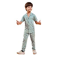 3Bros Unisex Pure Cotton Short Sleeve Kids Night Dress For Boys Girls Nightwearsleepsuitloungewear Night Suittop And Pyjama