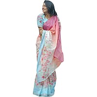 J Enterprise Womens Pure Soft Linen Cotton Banarasi Silk Saree Pattu For Women Kanjivaram Sarees Latest Party Design Wear Weddin