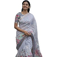 J Enterprise Womens Pure Soft Linen Cotton Banarasi Silk Saree Pattu For Women Kanjivaram Sarees Latest Party Design Wear Weddin