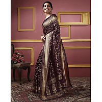 SIRIL Womens Art Silk Jacquard Saree With Unstitched Blouse Piece 3581S173Maroon