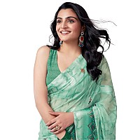 Satrani Womens Pure Georgette Saree 3633S110NTurquoise