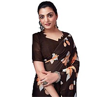 Satrani Womens Pure Georgette Saree 3633S104NBrown