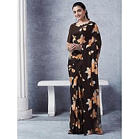 Satrani Womens Pure Georgette Saree 3633S104NBrown