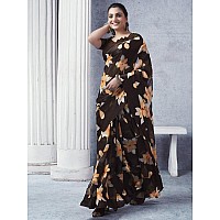 Satrani Womens Pure Georgette Saree 3633S104NBrown