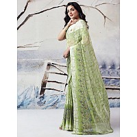 Satrani Womens Pure Georgette Saree 3633S109NPista Green