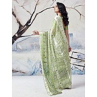 Satrani Womens Pure Georgette Saree 3633S109NPista Green