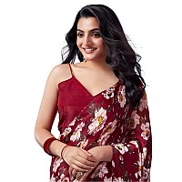 Satrani Womens Pure Georgette Saree 3633S102NMaroon