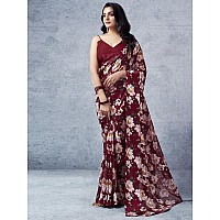 Satrani Womens Pure Georgette Saree 3633S102NMaroon