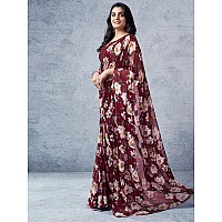 Satrani Womens Pure Georgette Saree 3633S102NMaroon