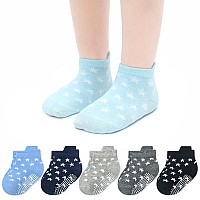 Momisy Baby Girl Boys Children Non Slip Toddlers Infant Children Cotton Stretch Crew Anti Skid Slip Socks6 Pairsantiskidstar