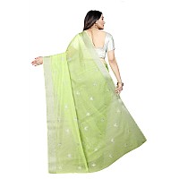 Indian Fashionista Stylish Cotton Silk Casual Wear Saree With Unstitched Blouse For Women Lightgreen