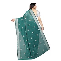 Indian Fashionista Stylish Cotton Silk Casual Wear Saree With Unstitched Blouse For Women Darkgreen