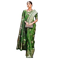 GRECIILOOKS Womens Jacquard Cotton Silk Saree GLS2369GREEN