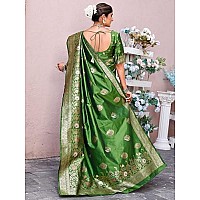 GRECIILOOKS Womens Jacquard Cotton Silk Saree GLS2369GREEN