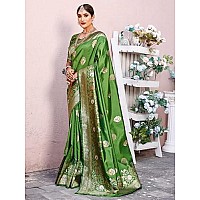 GRECIILOOKS Womens Jacquard Cotton Silk Saree GLS2369GREEN