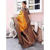 GRECIILOOKS Womens Jacquard Cotton Silk Saree GLS2364ORANGE