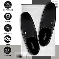 NOBILITY by Action Faux Leather Black Formal Slip On Shoes for Men | Comfortable Walking | Classic Design | Slip Resistant | Breathable | 9 UK