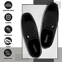 NOBILITY by Action Faux Leather Black Formal Slip On Shoes for Men | Classic Design | Comfortable Walking | Breathable | Slip Resistant |7 UK