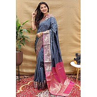 AMIRAT Womens Banarasi Saree Soft new ladies 2024 Design Wear Pattu Sarees Latest Cotton Party Sari collections With Blouse Piec