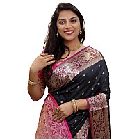 AMIRAT Womens Banarasi Saree Soft new ladies 2024 Design Wear Pattu Sarees Latest Cotton Party Sari collections With Blouse Piec