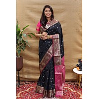 AMIRAT Womens Banarasi Saree Soft new ladies 2024 Design Wear Pattu Sarees Latest Cotton Party Sari collections With Blouse Piec