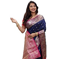 AMIRAT Womens Banarasi Saree Soft new ladies 2024 Design Wear Pattu Sarees Latest Cotton Party Sari collections With Blouse Piec