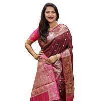 AMIRAT Womens Banarasi Saree Soft new ladies 2024 Design Wear Pattu Sarees Latest Cotton Party Sari collections With Blouse Piec