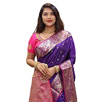 AMIRAT Womens Banarasi Saree Soft new ladies 2024 Design Wear Pattu Sarees Latest Cotton Party Sari collections With Blouse Piec