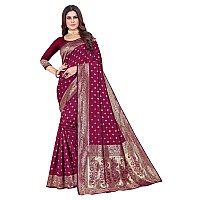 C J Enterprise Womens Pure Kanjivaram Silk Saree Soft Banarasi Design Wear Kanchipuram Pattu Sarees Latest Party Cotton Sari collections With Blouse Piece for Wedding sadi 2024 2023 (Pari159 Gajri)