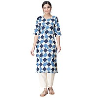 Pinkmint Kurta Set For Women Cotton Printed Straight Kurta With Pant Pack Of 1