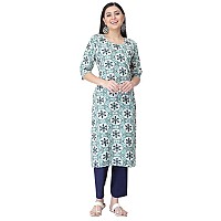 Pinkmint Kurta Set For Women Cotton Printed Straight Kurta With Pant Pack Of 1