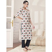 Pinkmint Kurta Set For Women Cotton Printed Straight Kurta With Pant Pack Of 1