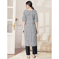 Pinkmint Kurta Set For Women Cotton Printed Straight Kurta With Pant Pack Of 1