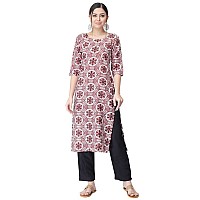 Pinkmint Kurta Set For Women Cotton Printed Straight Kurta With Pant Pack Of 1