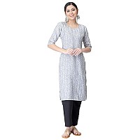 Pinkmint Kurta Set For Women Cotton Printed Straight Kurta With Pant Pack Of 1