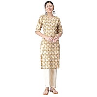 Pinkmint Kurta Set For Women Cotton Printed Straight Kurta With Pant Pack Of 1