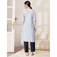 Pinkmint Kurta Set For Women Cotton Printed Straight Kurta With Pant Pack Of 1