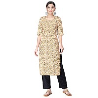 Pinkmint Kurta Set For Women Cotton Printed Straight Kurta With Pant Pack Of 1