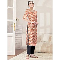 Pinkmint Kurta Set For Women Cotton Printed Straight Kurta With Pant Pack Of 1