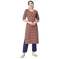 Pinkmint Kurta Set For Women Cotton Printed Straight Kurta With Pant Pack Of 1