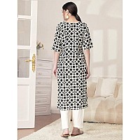 Pinkmint Kurta Set For Women Cotton Printed Straight Kurta With Pant Pack Of 1