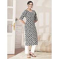 Pinkmint Kurta Set For Women Cotton Printed Straight Kurta With Pant Pack Of 1