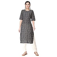 Pinkmint Kurta Set For Women Cotton Printed Straight Kurta With Pant Pack Of 1